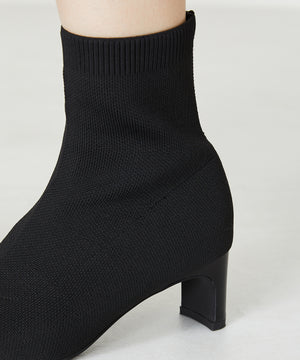 プレートヒールニットブーツ/31422