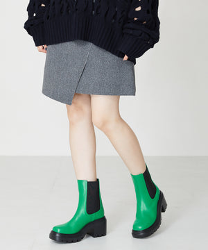 カラーサイドゴア厚底ブーツ/31426