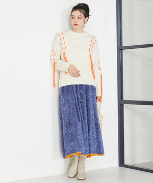 レースアップニットヒールブーツ/31433