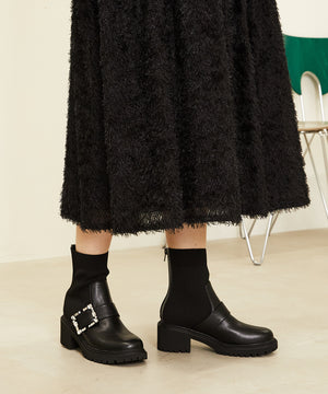 【WEB限定】厚底ビジューニットブーツ/31434