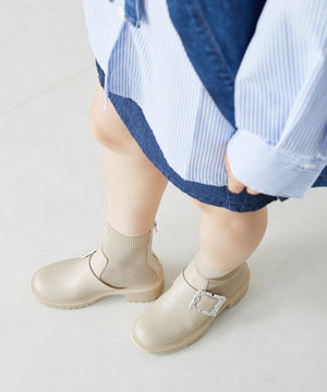 【WEB限定】厚底ビジューニットブーツ/31434