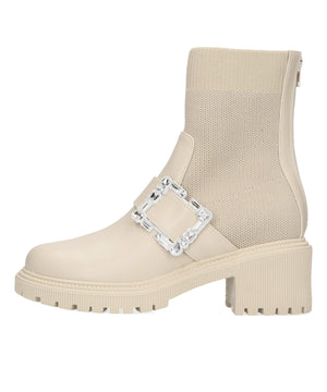 【WEB限定】厚底ビジューニットブーツ/31434