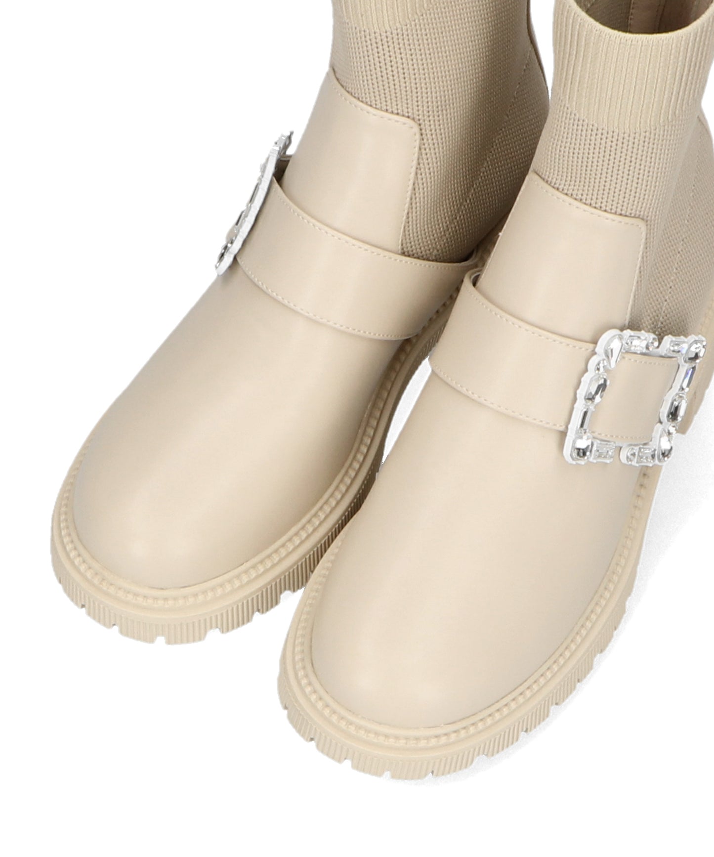 【WEB限定】厚底ビジューニットブーツ/31434