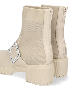 【WEB限定】厚底ビジューニットブーツ/31434