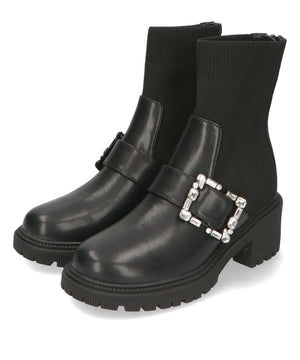 【WEB限定】厚底ビジューニットブーツ/31434