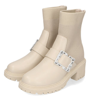 【WEB限定】厚底ビジューニットブーツ/31434