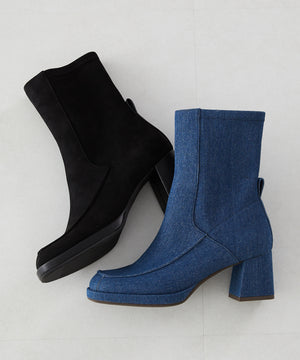 プラットフォームモカヒールブーツ/31436