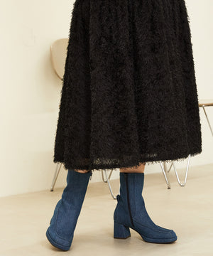 プラットフォームモカヒールブーツ/31436