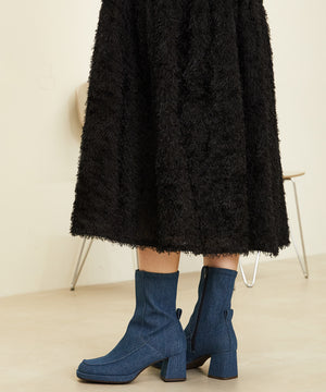 プラットフォームモカヒールブーツ/31436