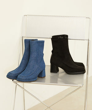 プラットフォームモカヒールブーツ/31436