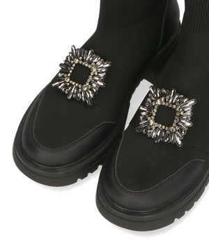 バックルビジューニットブーツ/31437