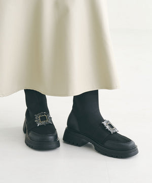 バックルビジューニットブーツ/31437