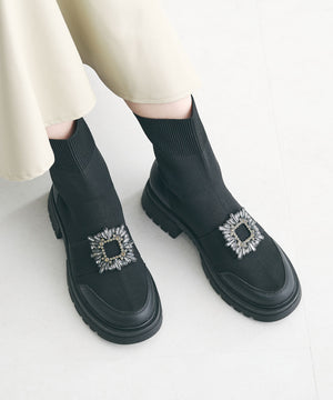 バックルビジューニットブーツ/31437