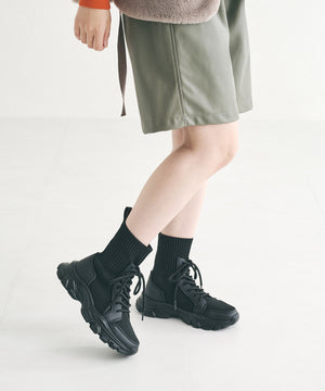 トラックソールレースアップニットブーツ/31438