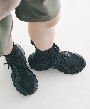 トラックソールレースアップニットブーツ/31438