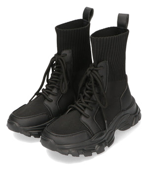 トラックソールレースアップニットブーツ/31438