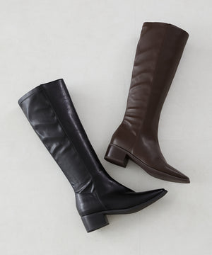 ストレッチミドルヒールロングブーツ/31502