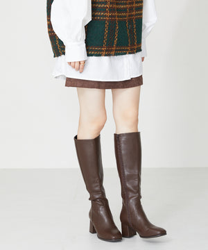 スクエアトゥヒールロングブーツ/31503