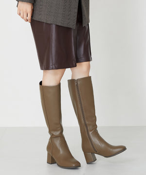 スクエアトゥヒールロングブーツ/31503