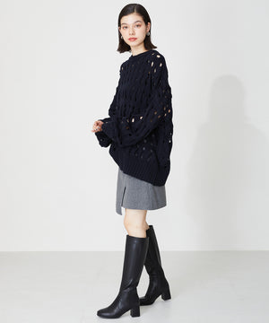 スクエアトゥヒールロングブーツ/31503