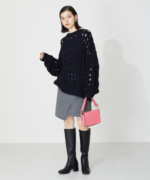 スクエアトゥヒールロングブーツ/31503