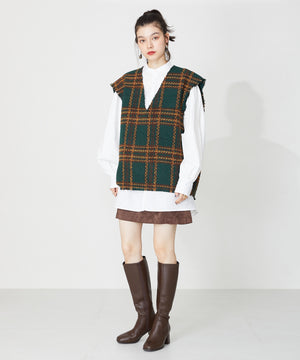 スクエアトゥヒールロングブーツ/31503