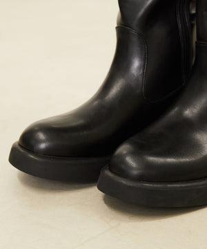 ラウンドトゥローヒールロングブーツ/31505