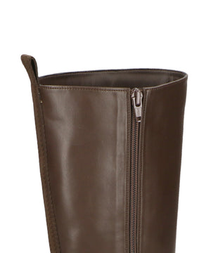 ラウンドトゥローヒールロングブーツ/31505