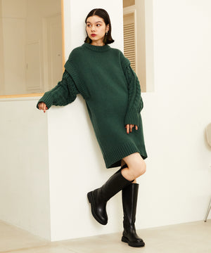 ラウンドトゥローヒールロングブーツ/31505