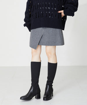 ニットロングヒールブーツ/31509