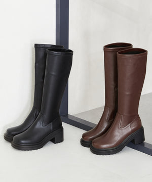 厚底ストレッチヒールロングブーツ/31514