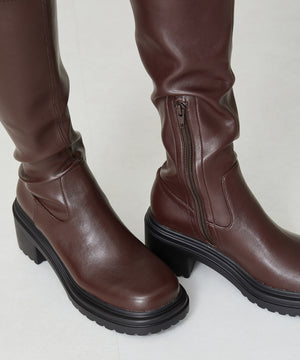 厚底ストレッチヒールロングブーツ/31514