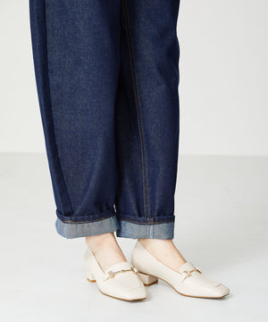 メタリックラインビットヒールローファー/32303