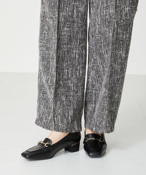 メタリックラインビットヒールローファー/32303