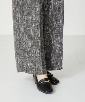 メタリックラインビットヒールローファー/32303