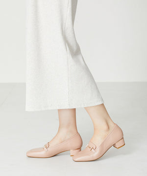 メタリックラインビットヒールローファー/32303