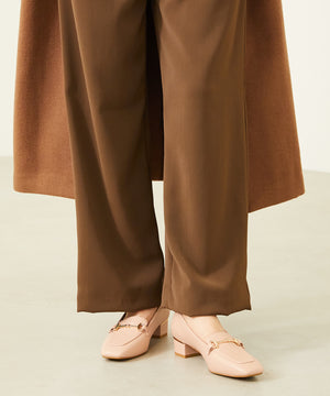 メタリックラインビットヒールローファー/32303