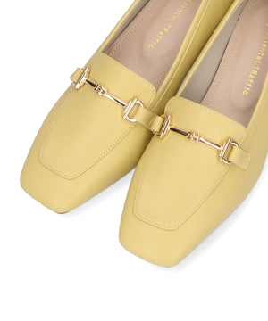 メタリックラインビットヒールローファー/32303