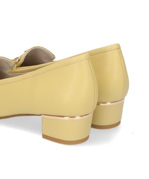 メタリックラインビットヒールローファー/32303