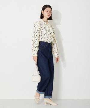 メタリックラインビットヒールローファー/32303