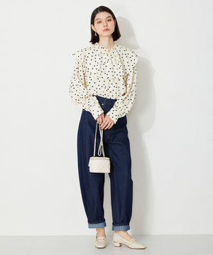 メタリックラインビットヒールローファー/32303