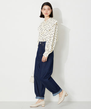 メタリックラインビットヒールローファー/32303