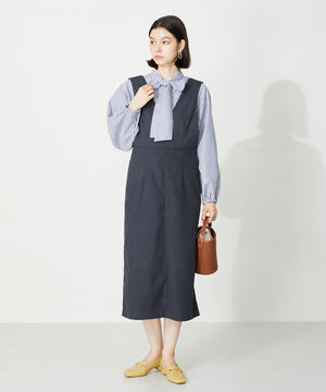 メタリックラインビットヒールローファー/32303