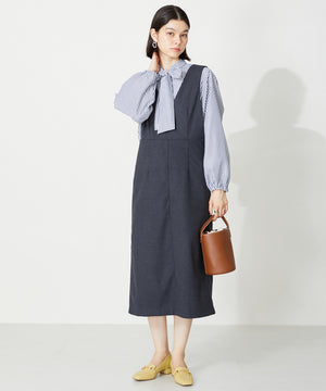 メタリックラインビットヒールローファー/32303