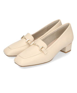 メタリックラインビットヒールローファー/32303