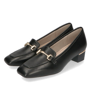 メタリックラインビットヒールローファー/32303