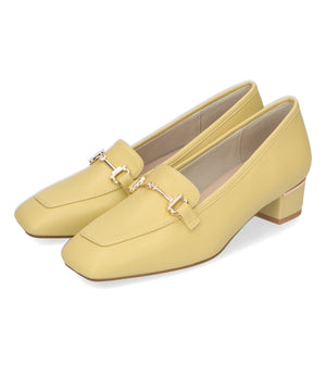 メタリックラインビットヒールローファー/32303