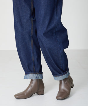 スクエアトゥプレーンショートブーツ/32401