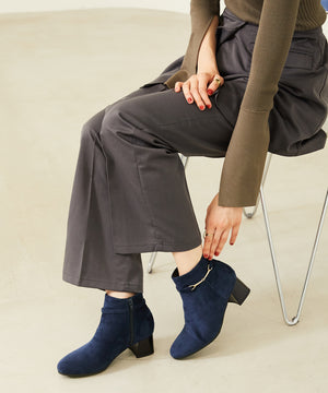 ビットモチーフミドルヒールブーツ/32406