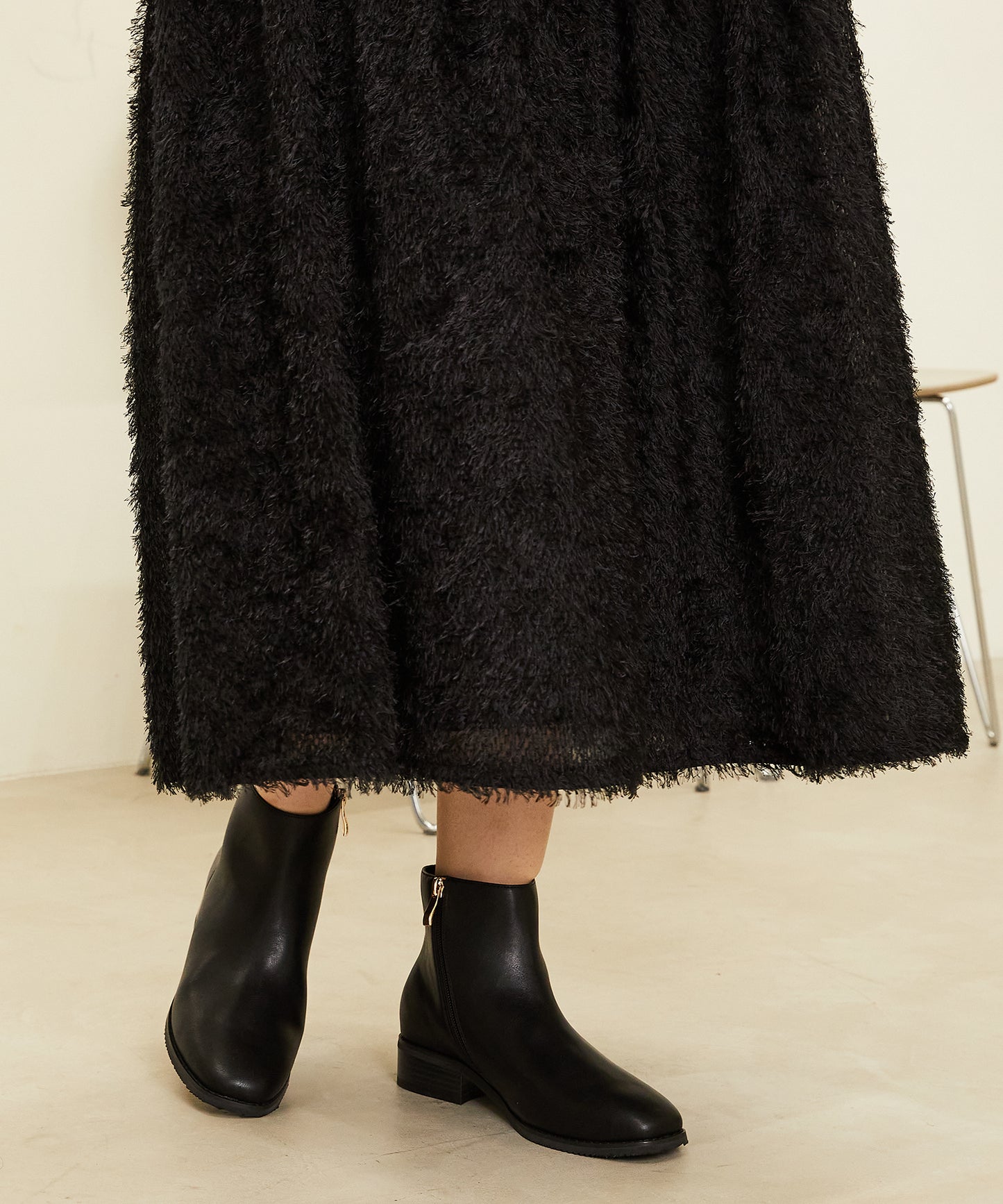 【WEB限定】ゴールドジップスクエアトゥブーツ/32408